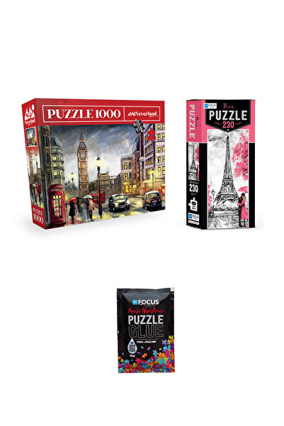 Neverland 1000 PARÇA PUZZLE LONDON VE 230 PARÇA PARIS VE PUZZLE YAPIŞTIRICISI