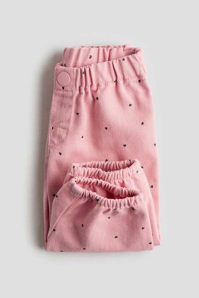 H&M Printed cotton twill trousers