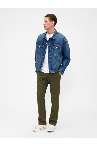 GAP Erkek Yeşil GapFlex Straight Fit Khaki Pantolon
