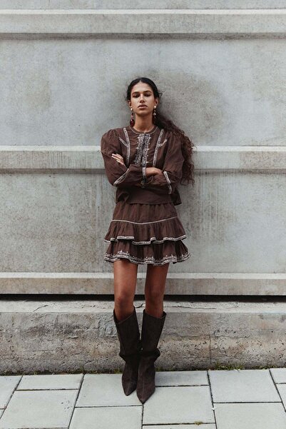 H&M Embroidered cotton blouse