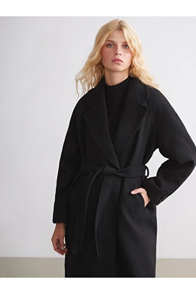 LC Waikiki Xside Double-Breasted Collar Women's Cashmere Coat