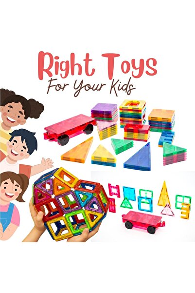 Le Serenity 100-Pcs Magnetic Tiles - Magnetic Building Tiles Preschool Learning Magnet Toys for Kids