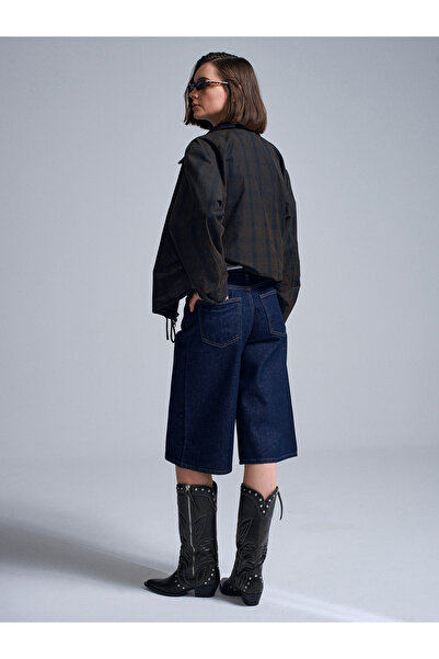 Dilvin 72084 100% Cotton Bermuda Shorts-Navy Blue