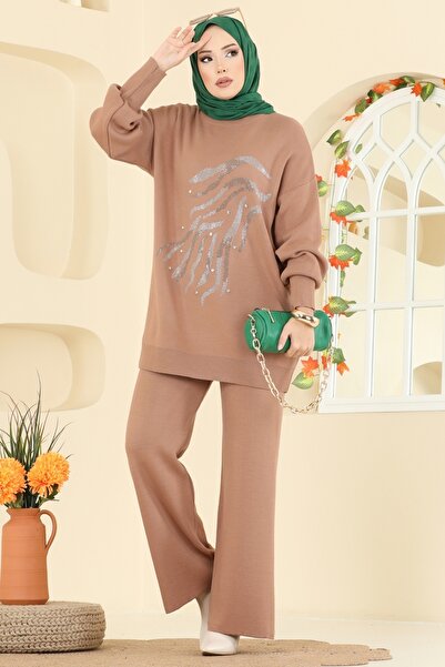 ModaMerve Stone Embroidered Knitwear Set 1106Mt581-Ms Vision