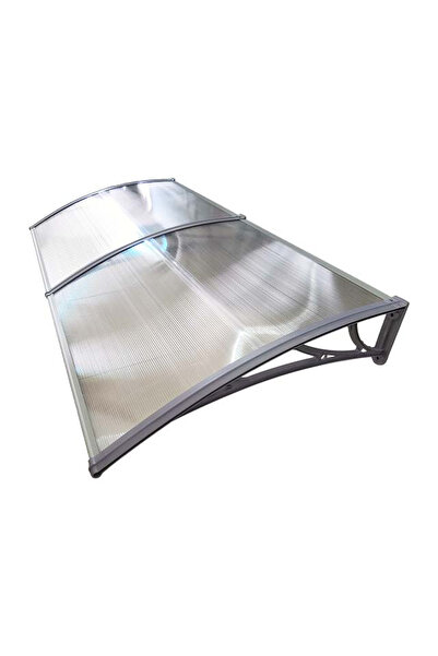 MAPROFI Door canopy 240x120cm awning shelter roof Grey-Transparent