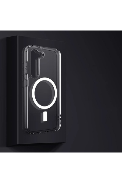 SKYDDAR INNOVATION Case compatible with Samsung Galaxy S24 Plus, Silicone MagSafe Pro, Sticker Set, Black