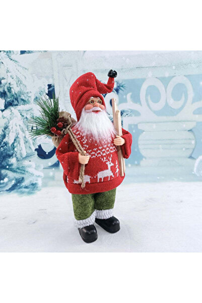 Sofia Store Figurina Decorativa Craciun, Mos Craciun cu Lemne la Brat, 30 x 1...