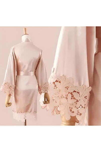 Inovius Halat de Dama din Satin, Bej-MEI41 Marimea 2XL