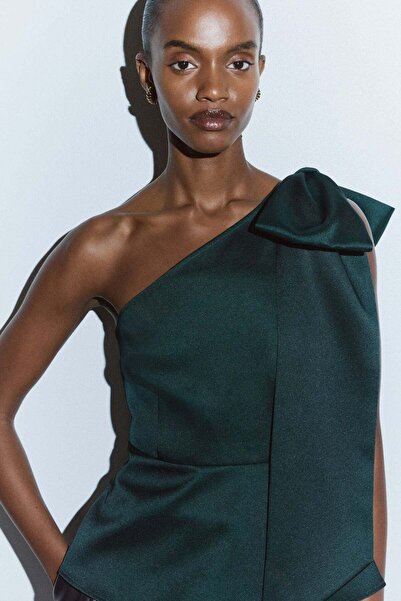 H&M Bow-detail one-shoulder top