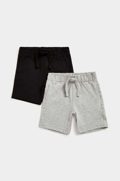 MOTHERCARE Black and Grey Jersey Shorts - 2 Pack