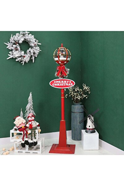 Sofia Store Felinar Decorativ de Crăciun 180x40x25x25cm,Electric cu Lumină,Mu...