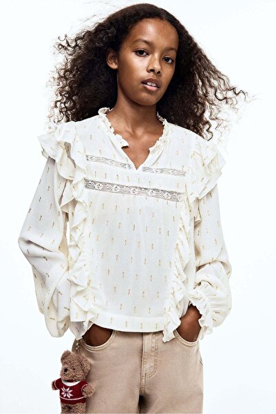 H&M Frill-trimmed blouse