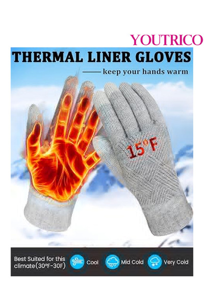 Youtrico Men Women Winter Gloves-Cold Weather Warm Knitted Gloves for Running Driving Hiking