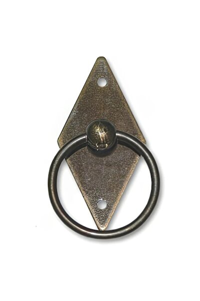 Sziferon Mâner rustic pentru mobilă, inel, oțel, finisaj alamă antică, diametru 37 mm