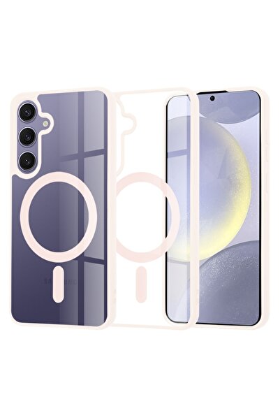 SKYDDAR INNOVATION Θήκη συμβατή με Samsung Galaxy S24 Plus, Silicone MagSafe Pro, Σετ αυτοκόλλητων, Ροζ