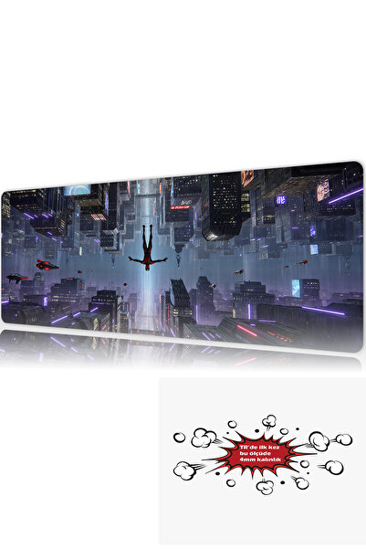 urzuva Spiderverse 90x40 4MM Kalınlık Premium Gaming oyuncu mousepad, Anti Sl...