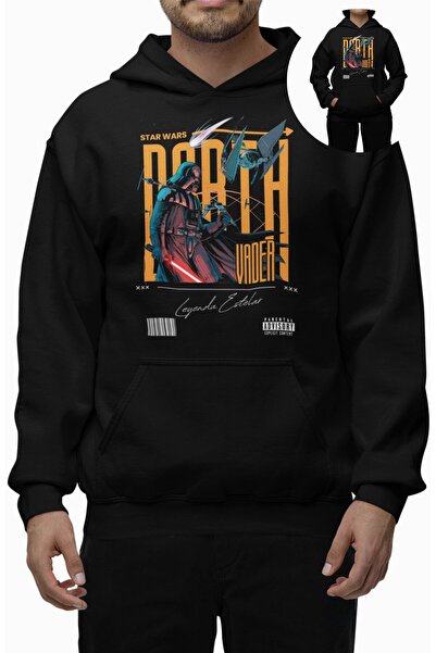 Fuddy Moda قصة فضفاضة دارث فيدر مطبوع بغطاء رأس سويت شيرت، هوديي للجنسين بطاب...