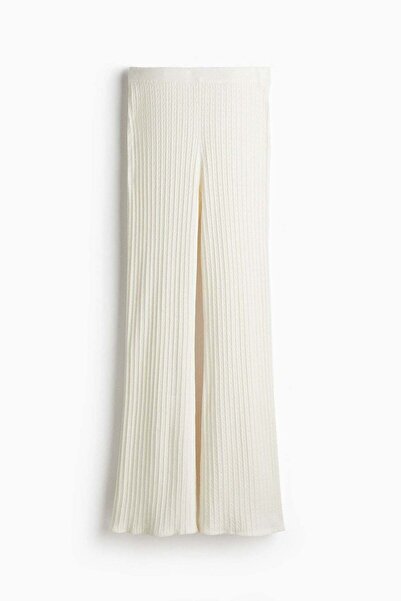 H&M بنطلون محبوك بالكابل