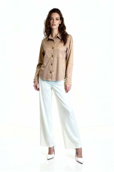 UTOPIAN Dikiş Detaylı Süet Gömlek