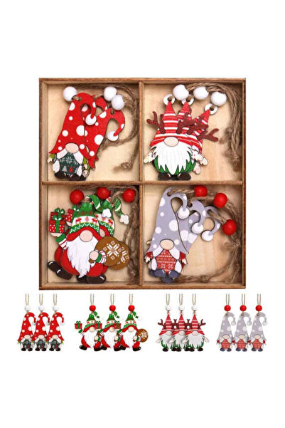 Sofia Store Set of 12 wooden decorations with Christmas motifs