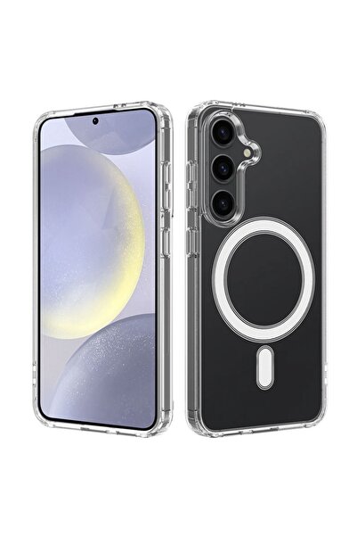 SKYDDAR INNOVATION Case compatible with Samsung Galaxy S24 Plus, MagSafe Pro silicone, sticker set, Transparent