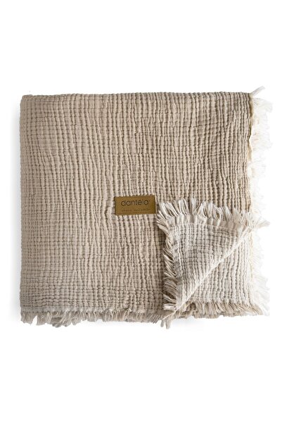 Dantela Camino Muslin 4-Layer Bedspread - Beige