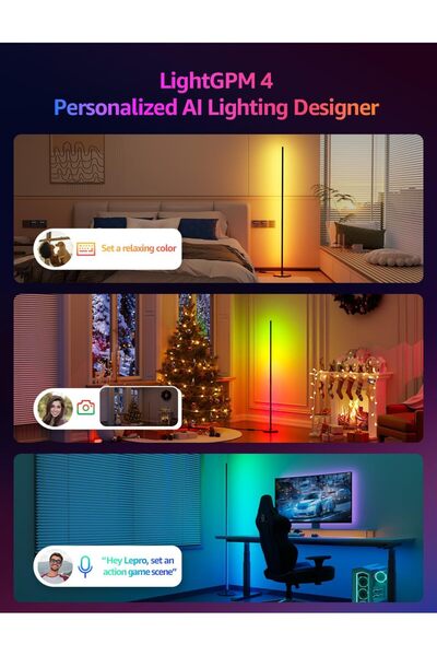 LEPRO OE1 AI Floor Lamp, Smart Corner Lamp, Color Changing, Music Sync, 1000LM