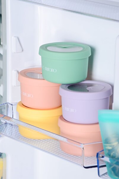 Le murano Pastel Air-Tight Round Silicone Storage Container 150 ml | Pink