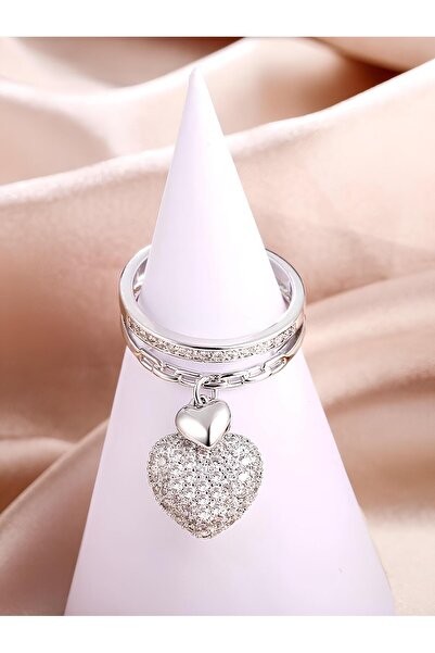 Inovius Inel Ajustabil tip Verigheta cu Pandativ Inima - 46966