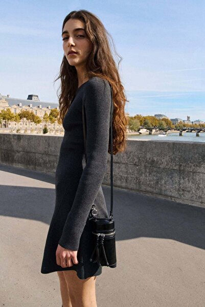 H&M Rib-knit flared-skirt dress