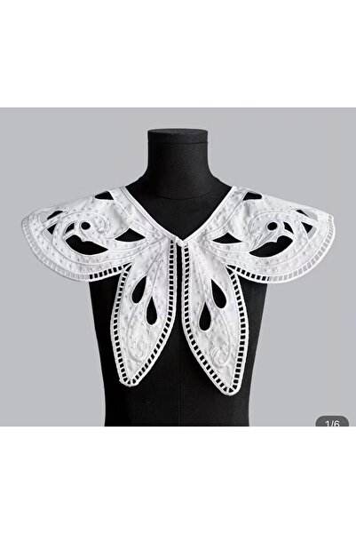 Bumelo Stylish Lace Style Embroidered Collar for Women - Elegant Floral Cutout Design