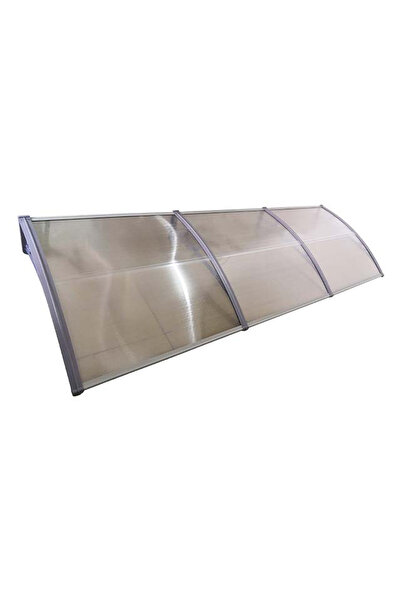 MAPROFI Door canopy 360x120cm awning shelter roof Grey-Transparent