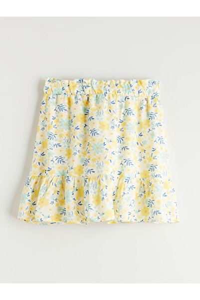 LC Waikiki Lcw Kids Ecru Elasticated Ruffled Girls' Shorts Skirt