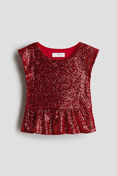 H&M Sequined peplum top