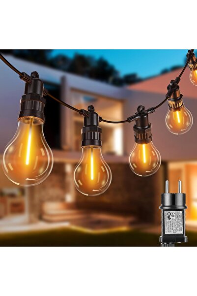 JOOMER Ghirlanda luminoasa LED 28,5 m, 30 becuri, 8 moduri, IP65, temporizator, pentru exterior