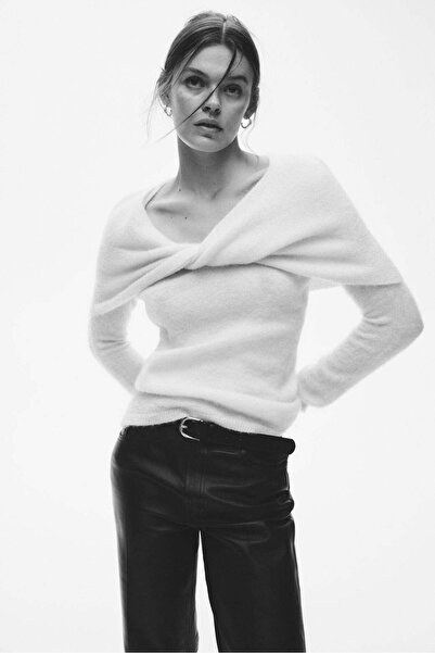 H&M Mohair-blend twist-detail top