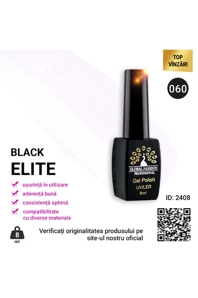 global fashion Set de 4 unități: Oja semipermanenta BLACK ELITE, 8 ml, 060