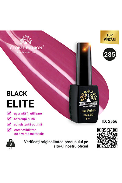global fashion Set de 4 unități: Oja semipermanenta BLACK ELITE, 8 ml, 285