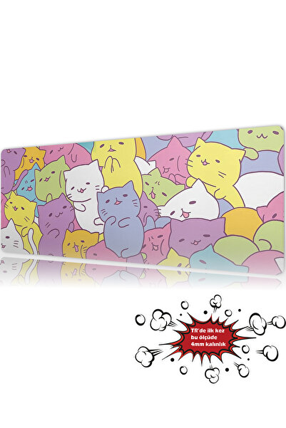 urzuva Color Meow 90x40 4MM Kalınlık (TR'de ilk) Premium Gaming oyuncu mousep...