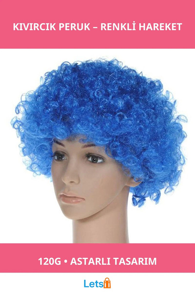 Letsii Blue Color Curly Wig Natural Look and Comfort