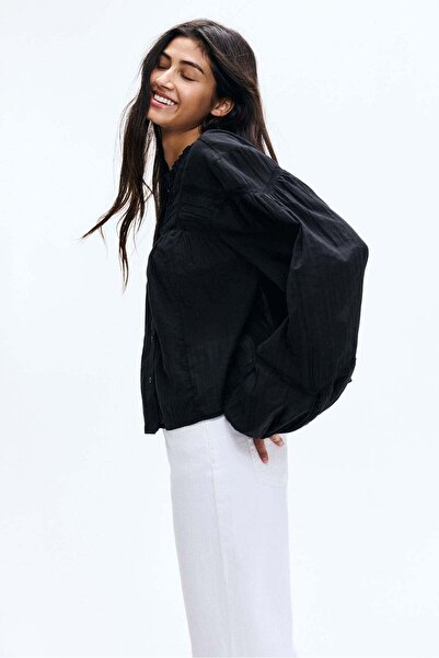 H&M Frill-collared cotton blouse