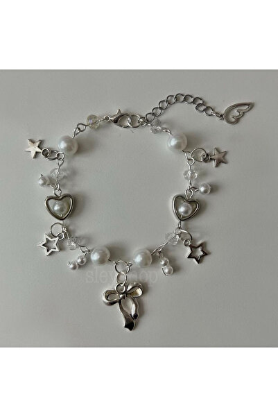 sleyshop Coquette Y2K Bow Bead Bracelet