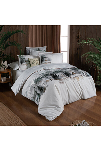 Sarev Connel Beyaz Flanel Kİng Size Büyük Ebatlı Nevresim Takımı