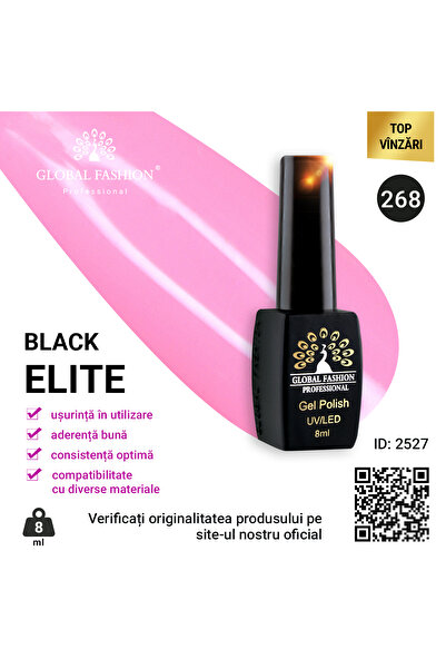 global fashion Set de 4 unități: Oja semipermanenta BLACK ELITE, 8 ml, 268