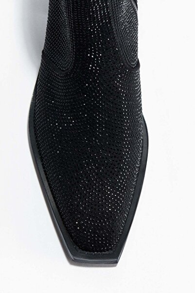 H&M Rhinestone-embellished heeled boots