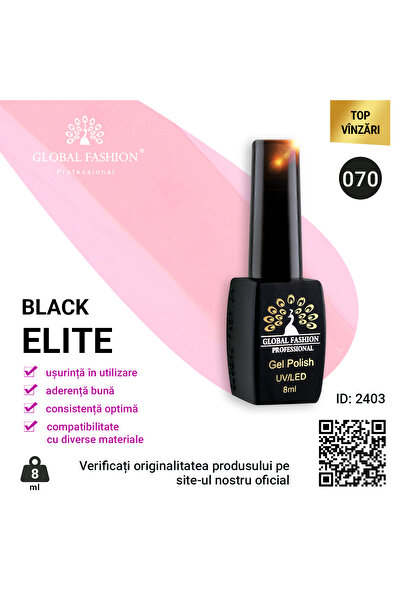 global fashion Set de 4 unități: Oja semipermanenta BLACK ELITE, 8 ml, 070