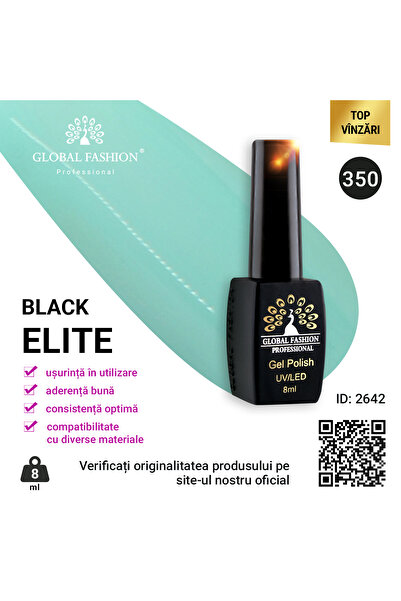 global fashion Set de 4 unități: Oja semipermanenta Black Elite, 8 ml, 350
