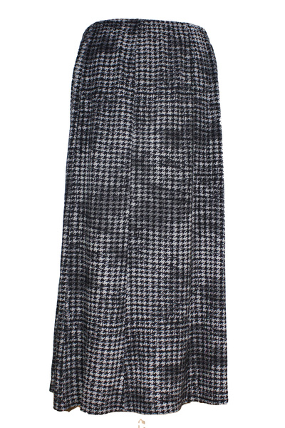 HESNA Women's Ecem Quality Oversized Size 8 Piece Elastic Winter Black Skirt