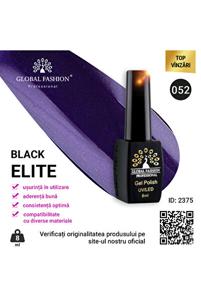 global fashion Set de 4 unități: Oja semipermanenta Black Elite, 8ml, 052