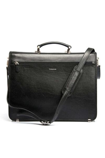 Tergan Black Genuine Leather Men's Briefcase - S1Ev00002775-A97